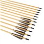 TY Archery Lot de 12 flèches en bois de 32 pouces avec plumes naturelles de 4 pouces pour tir à l'arc flèches en bois de chasse 
