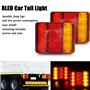 PolarLander 2PCS Imperméable 8 LED Feux arrière Rouge Jaune arrière arrière DC 12V pour Camion de remorque Bateau de Voiture Sty