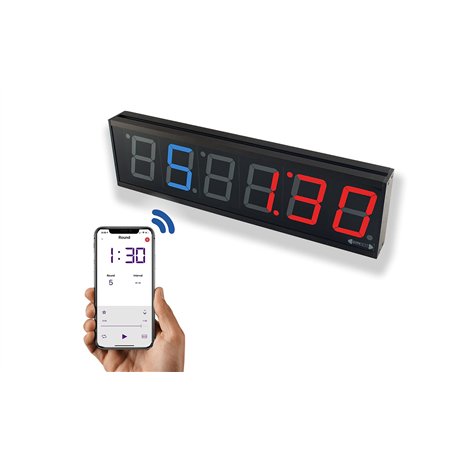 GymNext Flex Timer - Fitness Minuteur Horloge Numérique – Home Edition - Contrôle par Application Mobile Via Bluetooth