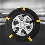 DEDC 10 pcs Chaussettes à Neige Voiture 185-225 mm, Chaînes à Neige Jaunes, Câbles de Traction Urgence Réglables Antidérapants C