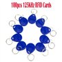 YAVIS 100pcs Badges RFID Porte-clés Smart ID Key Tag 125KHz Carte d'Accès d'Entrée de Contrôle de Porte Proximité EM4100 TK4100 