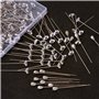 AIEX Lot de 320 épingles à tête en Perles de Cristal - 4 Styles - Épingles à tête Droite pour Banquet, fête de Mariage, Annivers