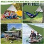 3x3M Camping Bâche, Bâche Anti-Pluie, Toile de Tente Imperméable Anti-UV, Léger Portable, avec Oeillets + Clou en Aluminium + Co
