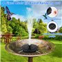 PQETBV Fontaine Solaire Exterieure de Jardin, 1.4W Fontaine de Bain D'oiseaux Solaire avec 7 Buses pour Bassins D'agrément Bassi