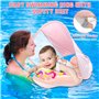 Bouee Bebe, Bouee Bebe avec Pare Soleil SPF 50+, Bouée Enfant Piscine Bouee, Bouée Gonflable pour Enfants Anneau de Natation Bou