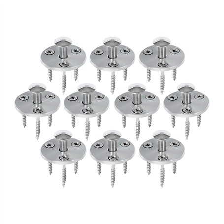 Piton Douille Rétractable + 3 Vis | pour Fixation bâche Couverture de Piscine sur Plage Bois | Alu/INOX | Lot de 10 pièces - POO