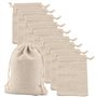 SLTAXAR 10PCS Sacs en Tissu en Coton 20 * 30CM Réutilisable Avec Cordon de Serrage - Mousseline