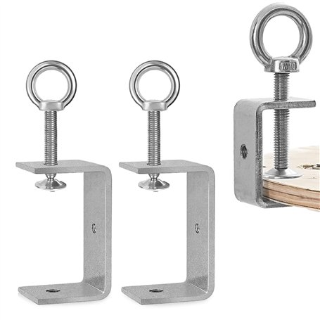 Lot de 2 pinces de serrage en C - 85 mm - Anneaux de levage réglables - Pince de support robuste - Plage de serrage : 45 à 78 mm