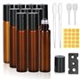 Jizxol Roll on Lot de 10 bouteilles d'huile essentielles à rouler vides de 10 ml avec bille en acier inoxydable pour huiles