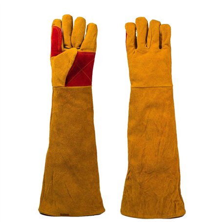 Magiin 1 Paire Gants de Soudeur Isolation Anti-usure Protéger Vachette Gants de Travail pour Soudure Ignifuge