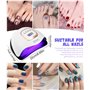 Zawaer Lampe Uv Ongles Gel LED, 380W Machine Pour Ongles Affichage Numérique,Capteur Automatique 4 Réglages de Minuterie,81 Perl