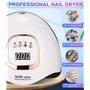 Zawaer Lampe Uv Ongles Gel LED, 380W Machine Pour Ongles Affichage Numérique,Capteur Automatique 4 Réglages de Minuterie,81 Perl
