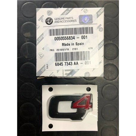 Emblème Q4 noir arrière original logo SIGLA emblème adhésif