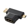 Adaptateur combiné CY Micro Mini HDMI vers HDMI 1.4 Femelle 2-en-1 4K à 60 Hz