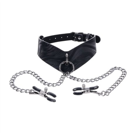 Colliers de serrage Chaîne Sportsheets Velvet Noir