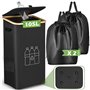 Poubelle de Tri Sélectif 105L Cuisine [Couvercle Étanche + 2 Sacs de Transport] - Poubelle de tri de Dépôt Avec Trou - Bac Range