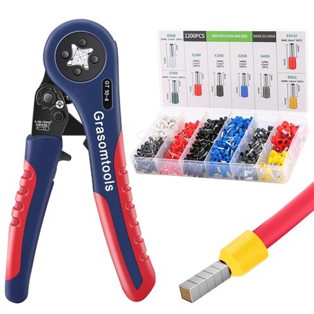 Grasomtools ® GT 10-4 Kit d'outils de sertissage de virole