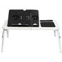 tempo di saldi Table Basse PC Support Pliable Ordinateur Portable Tablette avec Ventilateurs
