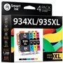 Smart Ink Compatible Remplacement des Cartouches d'encre pour HP 934 XL 935 XL 934XL 935XL High Yield 4 Pack (Noir & Cyan/Magent