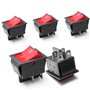 5Pcs Lumière On/Off DPST bateau Interrupteur à bascule 16A/250 V/20A 125 V AC 4 Broches Rouge