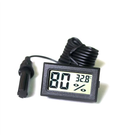 Ytian LCD Tuner Numérique Intégré Thermomètre Hygromètre avec Sonde Externe pour Couveuse Aquarium Volaille Reptile Noir