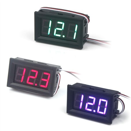 Taikuwu 3PCS 0.56"LED DC Voltage Meter Panel 0-100V 3 Fils Avec Tête Logement Numérique Voltmètre Jauge électrique Précision Tes