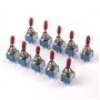 10Pcs AC 250V/3A 120V/6A ON/ON Interrupteur à 2 positions 6 Broches SPDT Mini Interrupteur à Bascule avec capuchon en plastique