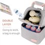 Zyorenc Sac Isotherme pour Biberon Sac à Dos Imperméable de Réchauffement pour Le Lait Maternel, 2 Boîte à Glaçon Inclus (Gris)