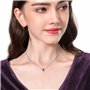 KristLand Collier Femme en Argent 925 Pendentif en Opale Créé par Le Laboratoire Cadeaux De Bijoux Plaqués Or Blanc pour Les Ama