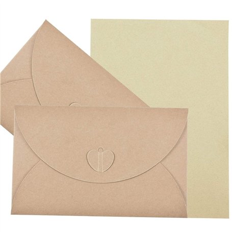 25 x Rétro Papier Kraft avec Vintage Enveloppe