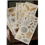 AMACOAM 6 feuilles 70 motifs métal feuille d'or chaud autocollant de tatouage argent imperméable longue vente étincelant ​​tempo