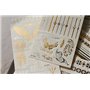 AMACOAM 6 feuilles 70 motifs métal feuille d'or chaud autocollant de tatouage argent imperméable longue vente étincelant ​​tempo