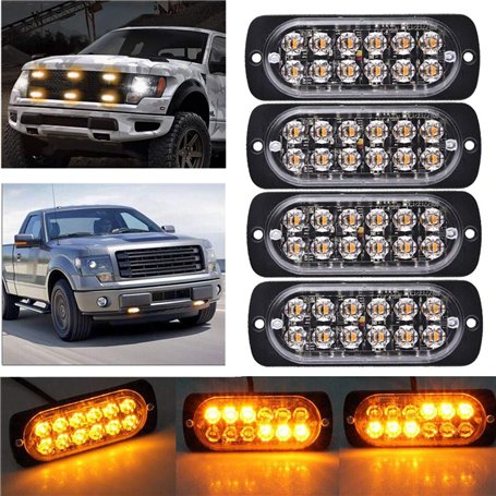 Ricoy Feu de freinage stroboscopique à 6 LED pour voiture - Barre lumineuse pour véhicule de 12 V à 24 V - Balise clignotante de
