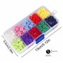 Bouton de Couture 9mm Rond Bouton en Résine avec Boîte en Rangement Plastique pour Couture Artisanat Scrapbooking et Bricolage O