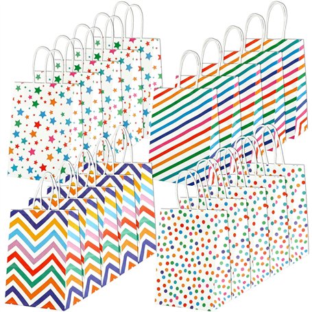 OEEYYT Lot de 20 sacs en papier multicolores avec anse