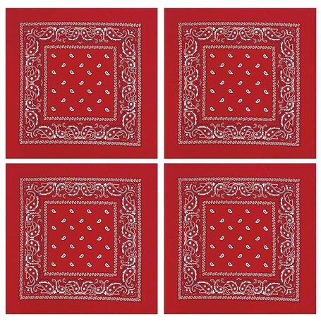 Guyode 4 Pièces Bandana Rouge