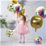 ZYEKIU 9 Pièces Boule Disco Deco Anniversaire Ballons de Baudruche 4D Boule a Facette Ballon Gonflable Ballon de Baudruche pour 