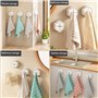 Lot de 4 porte-torchons sans perçage - Porte-serviettes de cuisine - Crochet porte-serviettes ABS - Design simple et élégant