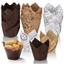 150 Pièces Caissettes de Muffins en Papier Tulipes