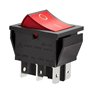 Heschen Lot de 2 interrupteurs à bascule ON-OFF DPDT 6 bornes lumière rouge 16 A 250 VAC