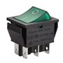 Lot de 2 interrupteurs à bascule Heschen DPDT - 6 connecteurs - Voyant vert lumineux - 16 A 250 VAC