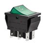 Lot de 2 interrupteurs à bascule Heschen DPDT - 6 connecteurs - Voyant vert lumineux - 16 A 250 VAC