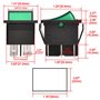Lot de 2 interrupteurs à bascule Heschen DPDT - 6 connecteurs - Voyant vert lumineux - 16 A 250 VAC