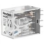 Heschen Gereral - Relais de puissance HH52P-L - Bobine 6 VDC - 5 A 240 VAC/28 VDC DPDT - Bornes à 8 broches - Indicateur LED