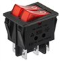 Double interrupteur à bascule Heschen SPST Marche/Arrêt, 6 bornes, lumière rouge 16 A 250 V c.a. avec couvercle étanche.