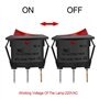 Heschen Interrupteur basculant ON/OFF rond à 3 bornes, lumière rouge 10 A, 250 VAC (lot de 2)