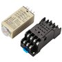 Heschen Relais temporisé H3Y-4 220 VAC 3 minutes 250 VAC 5 A 14 broches terminal 4PDT avec socle DYF14 35 mm rail DIN