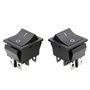 Heschen Lot de 2 interrupteurs à bascule DPDT momentanés 6 bornes 16 A 250 V AC Noir