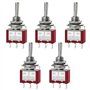 Heschen Lot de 5 mini interrupteurs momentanés à bascule (ON)-Off-(ON) SPDT