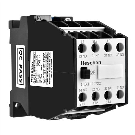 Heschen Contacteur CA CJX1-12/22 220 V 50/60 Hz bobine 3P 3 pôles 2NO+2NC 380 V 20 A 5